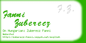 fanni zuberecz business card